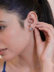 Toi Et Moi Baguette Pear Blue Earrings