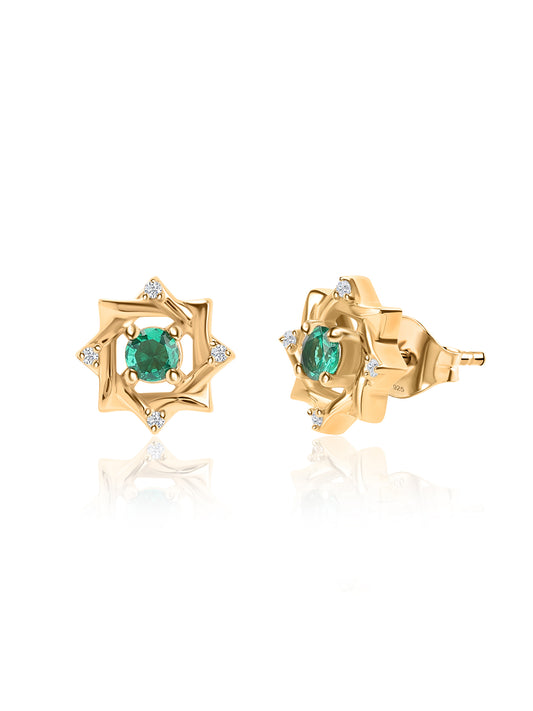 Stunning Squares Emerald CZ Earrings For Women