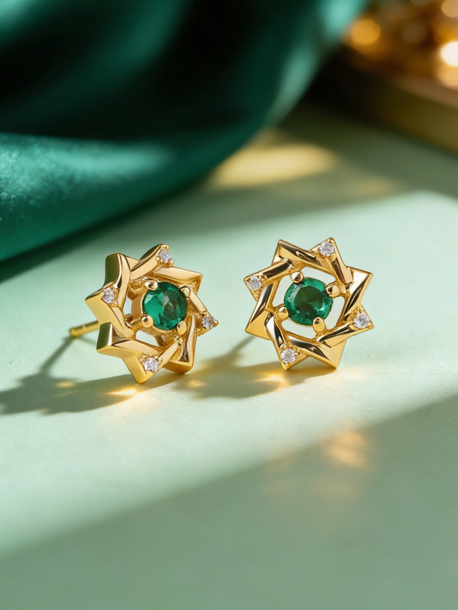 Stunning Squares Emerald Earrings For Women