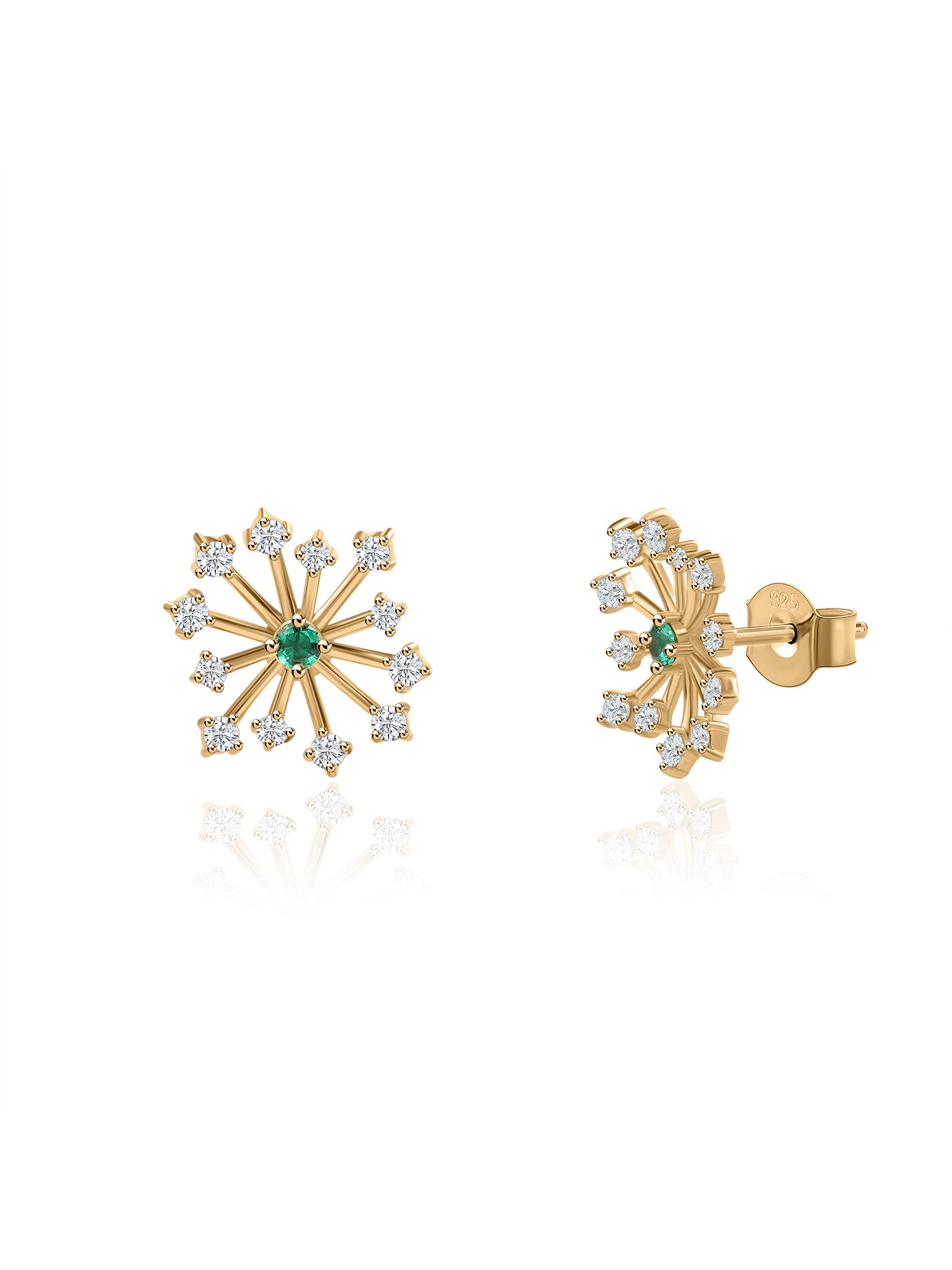 Green Emerald CZ Sparkle Earrings