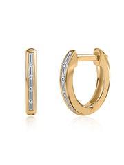 Sleek Lab Diamonds Gold Huggie Earrings