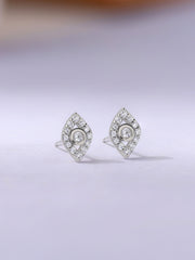 Evil Eye Silver Stud Earrings