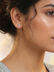 Evil Eye Silver Stud Earrings