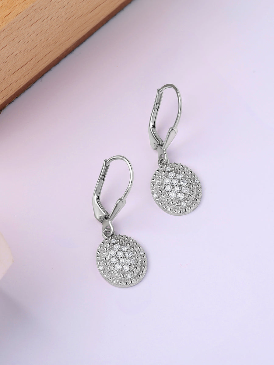 Radiant Round Sparkle Silver Drops