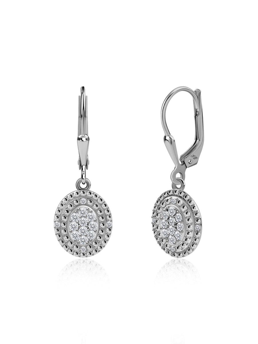 Radiant Round Sparkle Silver Drops