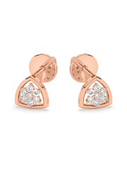 Lab Grown Trillion Diamond Earrings In Gold