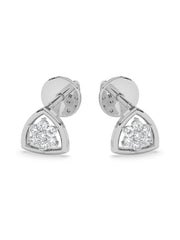 Lab Grown Trillion Diamond Earrings In Gold