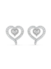 Lab Grown Romance Twin Heart Diamond Earrings In Gold
