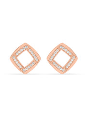 Lab Grown Square Diamond Studs in Gold