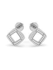 Lab Grown Square Diamond Studs in Gold