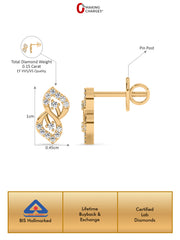 Lab Grown Leafy Affair Diamond Earrings In Gold