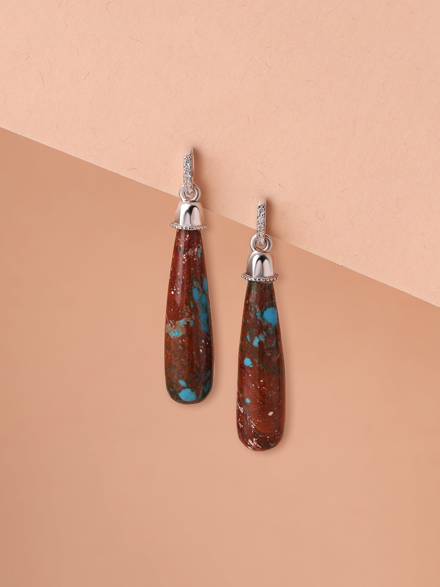 Natural Brown Turquoise Earrings