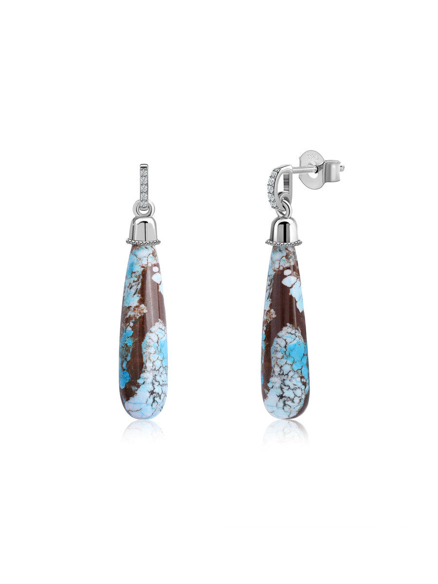 Natural Brown Turquoise Earrings