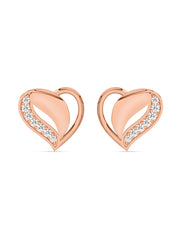 Lab Grown Romance Heart Diamond Earrings In Gold
