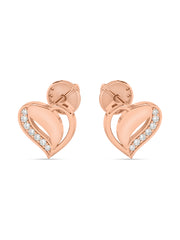 Lab Grown Romance Heart Diamond Earrings In Gold