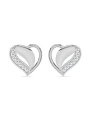 Lab Grown Romance Heart Diamond Earrings In Gold
