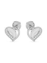Lab Grown Romance Heart Diamond Earrings In Gold