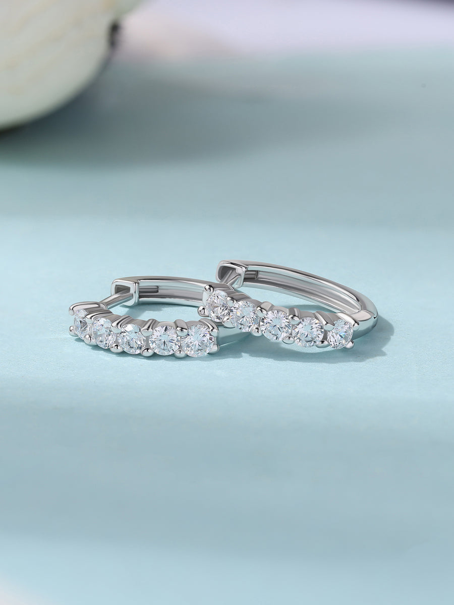 Eternal Shine Silver CZ Hoops