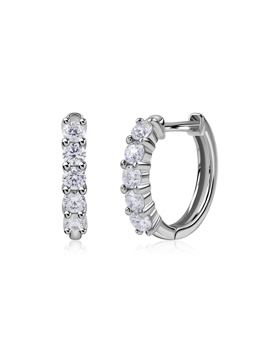 Eternal Shine Silver CZ Hoops