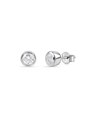 Natural White Topaz Essential Silver Stud Earrings