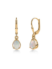 Natural Ethiopian Opal Drop Gold Earrings