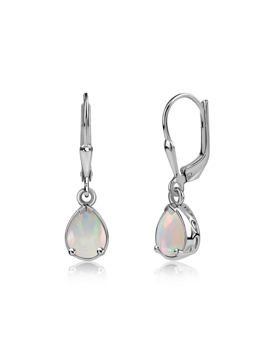Natural Ethiopian Opal Drop Gold Earrings