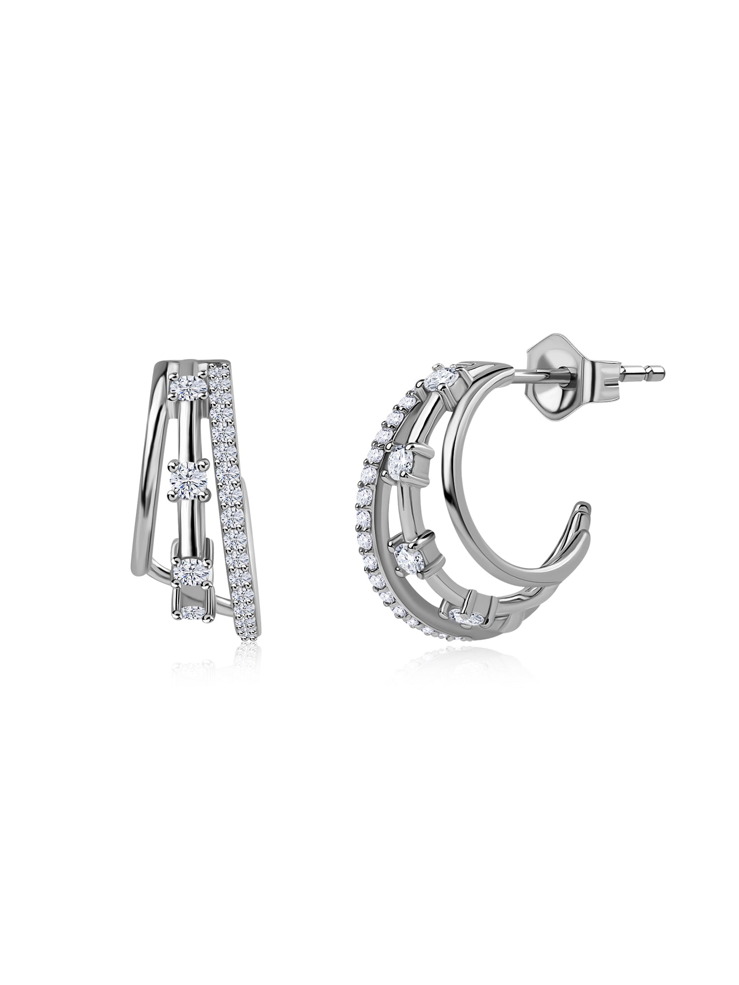 Lab Diamond Gold Huggie Hoop Earrings