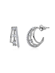 Lab Diamond Gold Huggie Hoop Earrings