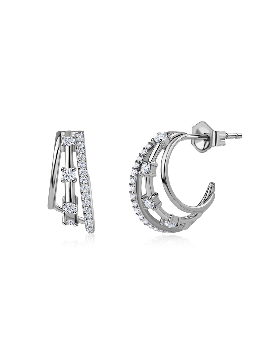 Lab Diamond Gold Huggie Hoop Earrings