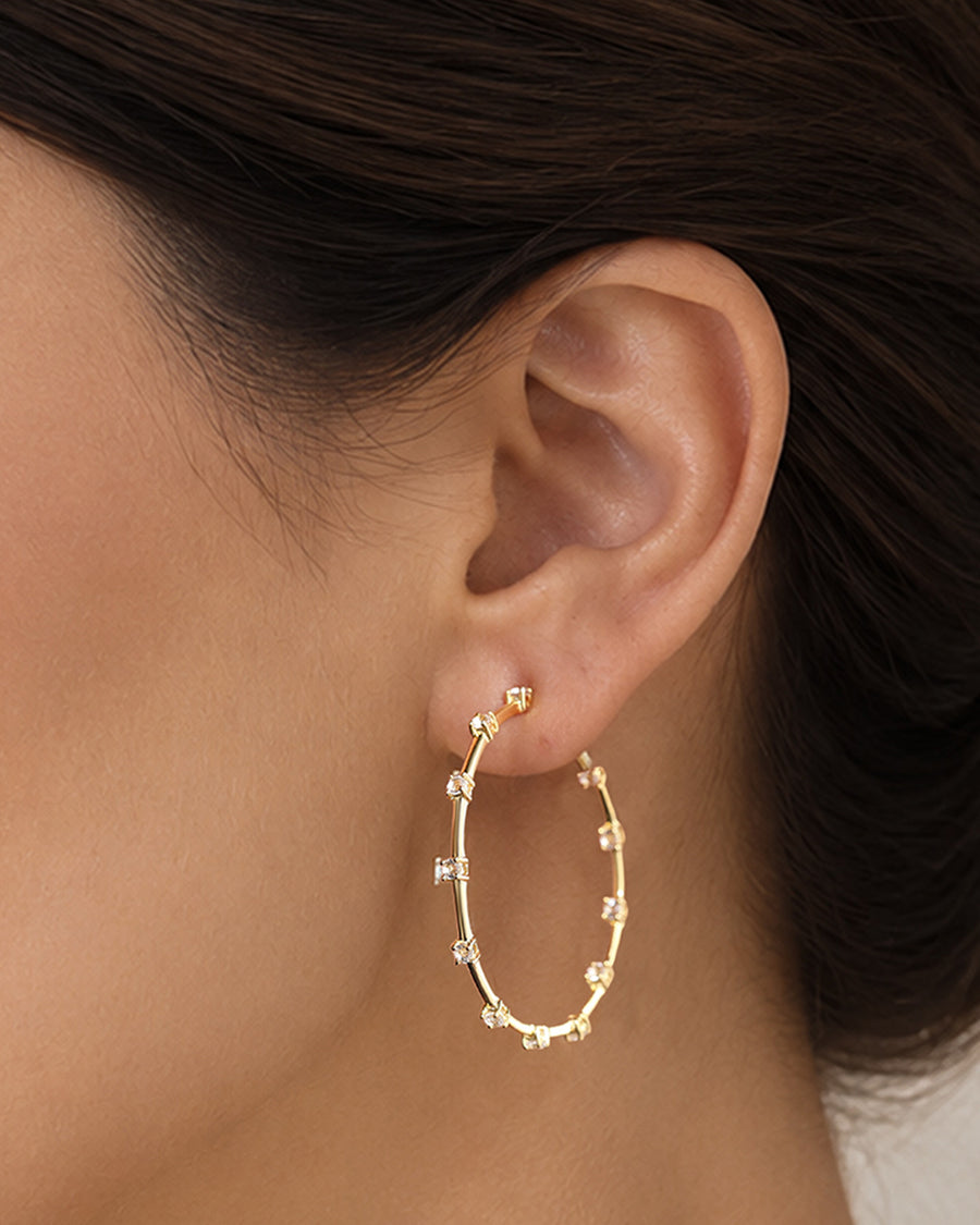 Ornate Big Gold Plated Trendy Hoop Earrings for Women