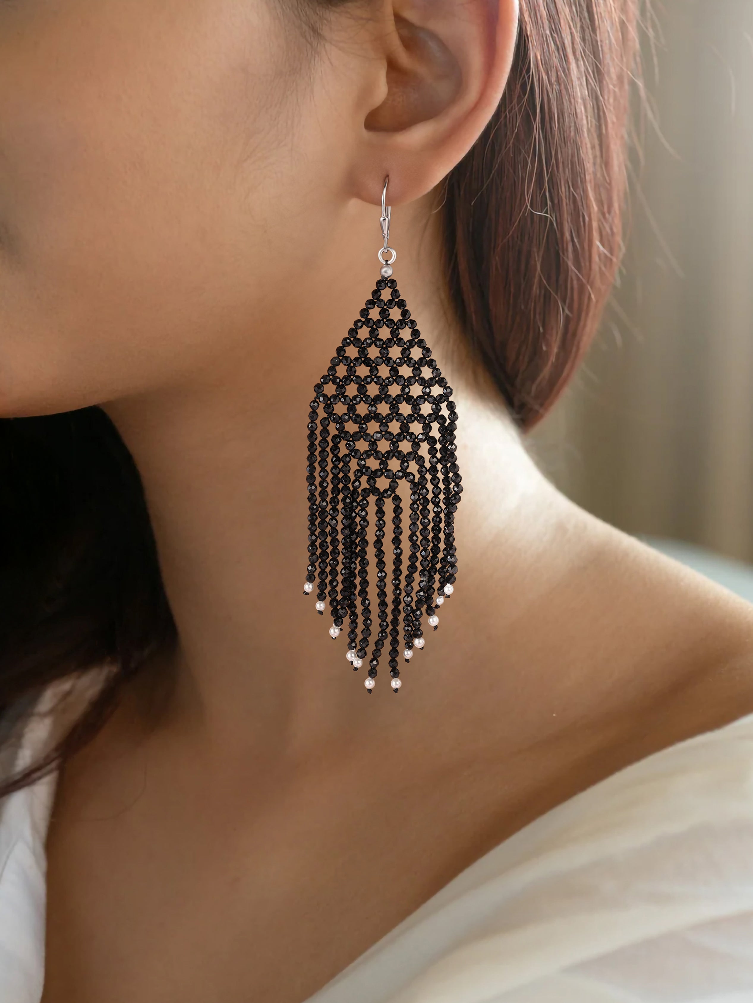 Glamm Black Spinel Earrings