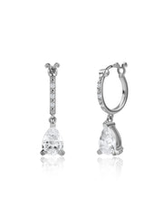 Elegant Pear & Round CZ Drop Earrings