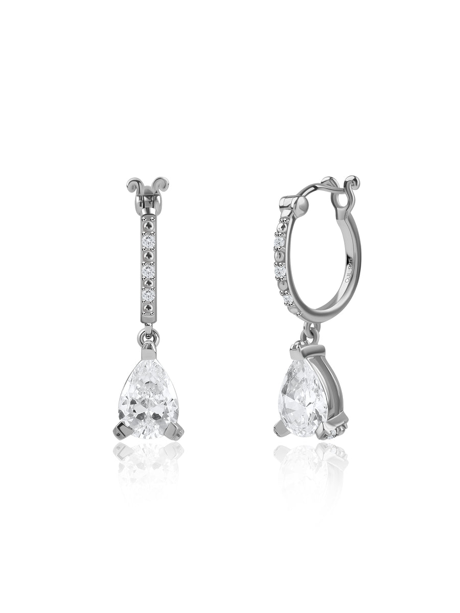 Elegant Pear & Round CZ Drop Earrings