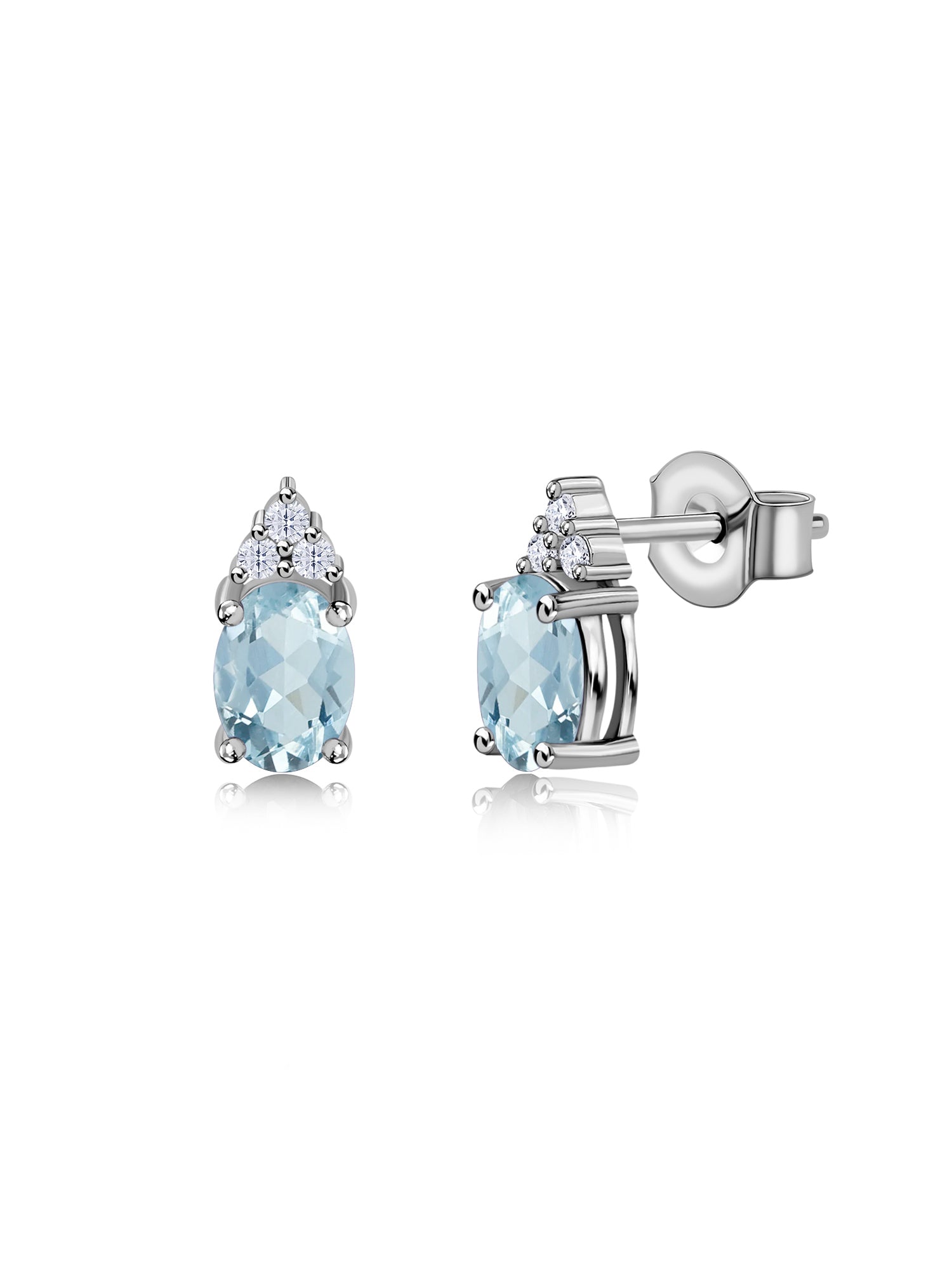 Aquamarine Timeless Spark Gold Stud Earrings