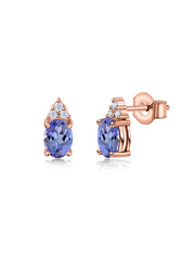 Tanzanite Timeless Spark Gold Stud Earrings
