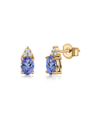 Tanzanite Timeless Spark Gold Stud Earrings