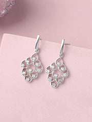 Regal Bloom Silver Dangler Earrings