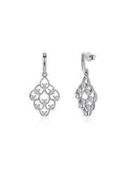 Regal Bloom Silver Dangler Earrings