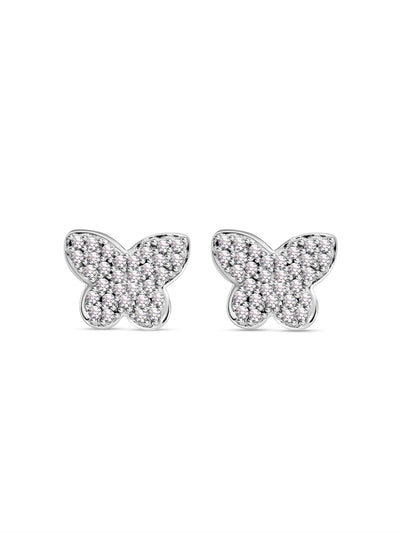 Silver Butterfly American Diamond Earrings