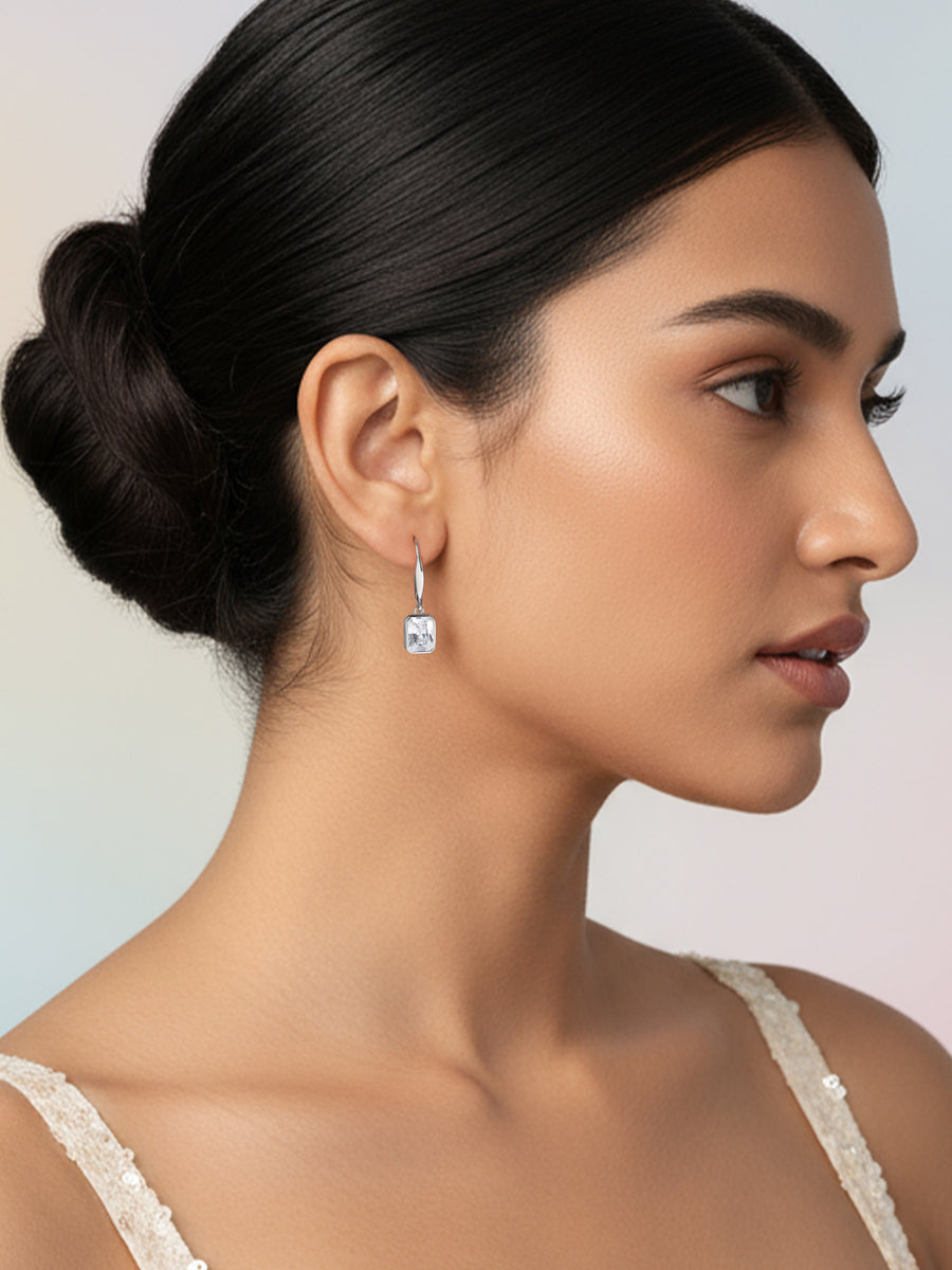 Graceful Gleam Silver Drop Earrings