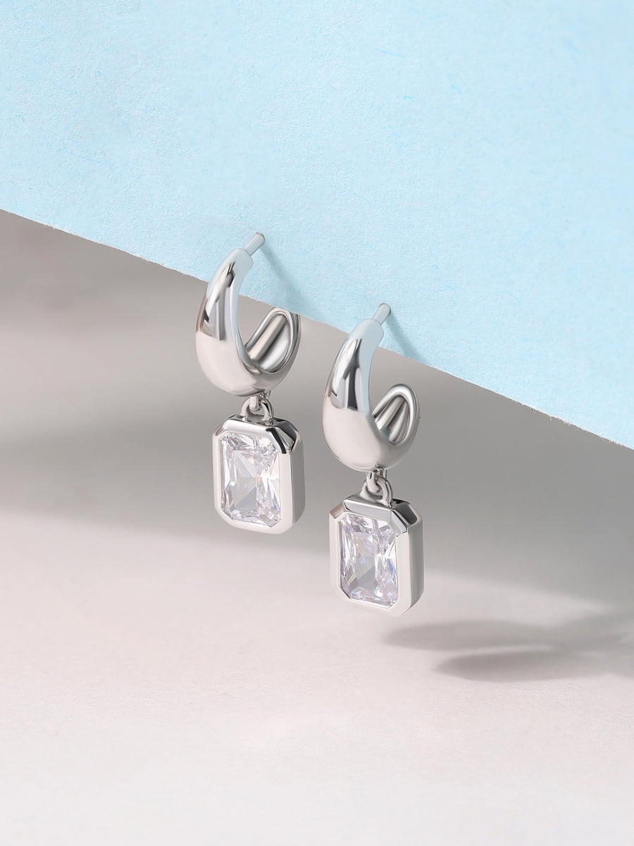 Starlit Elegance Silver Earrings