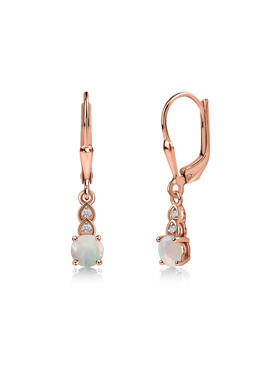 Natural Ethiopian Opal Glow Gold Dangle Earrings