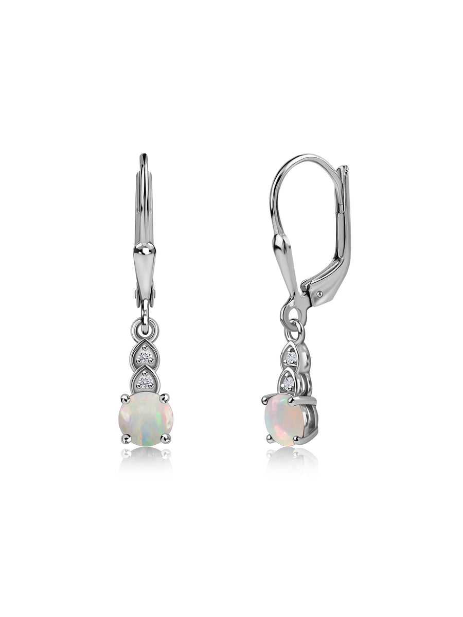 Natural Ethiopian Opal Glow Gold Dangle Earrings