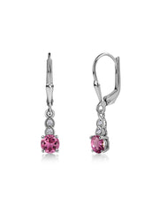 Natural Pink Tourmaline Glow Gold Dangle Earrings