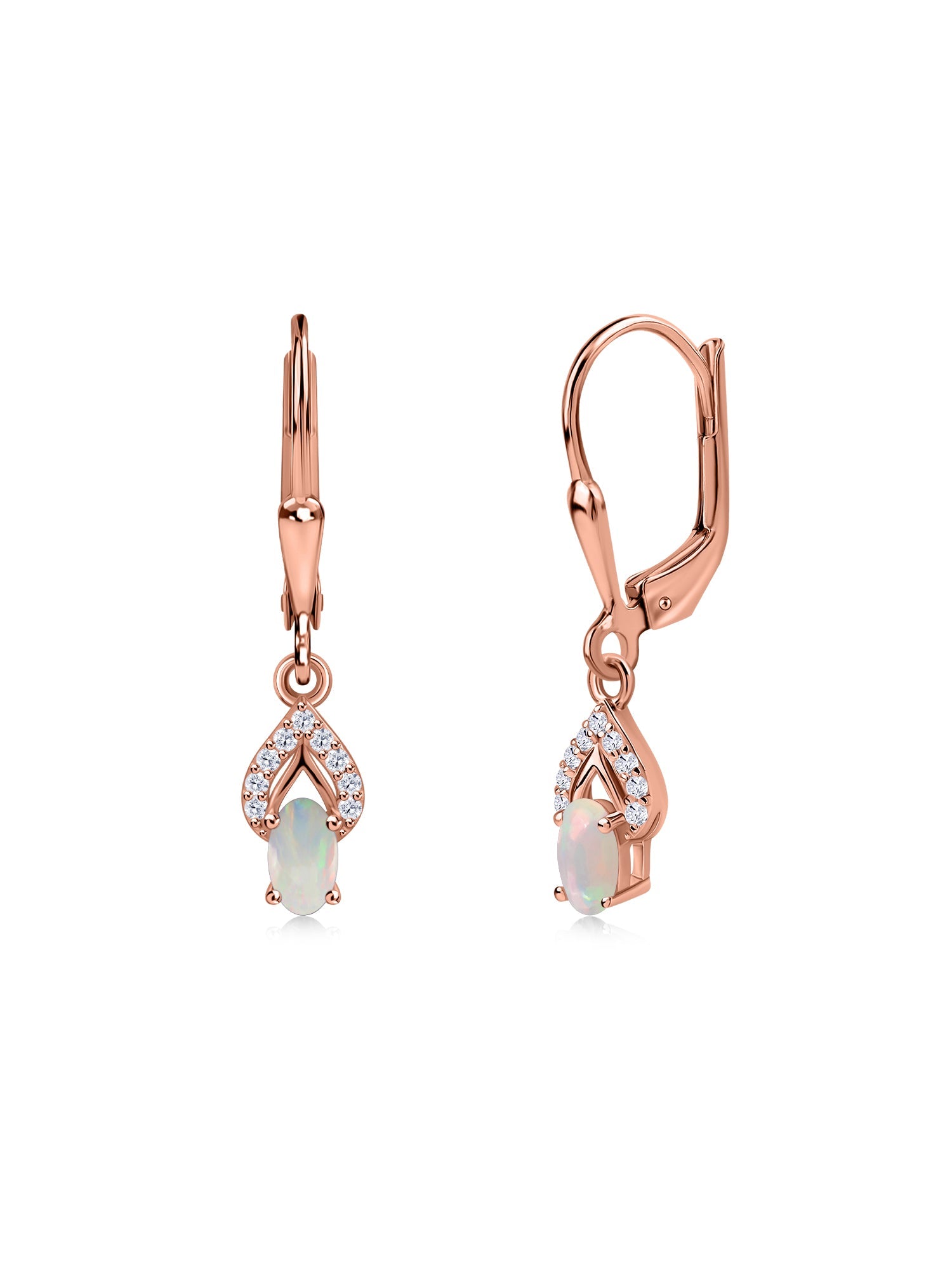 Ethiopian Opal Sparkle Dangle Gold Earrings