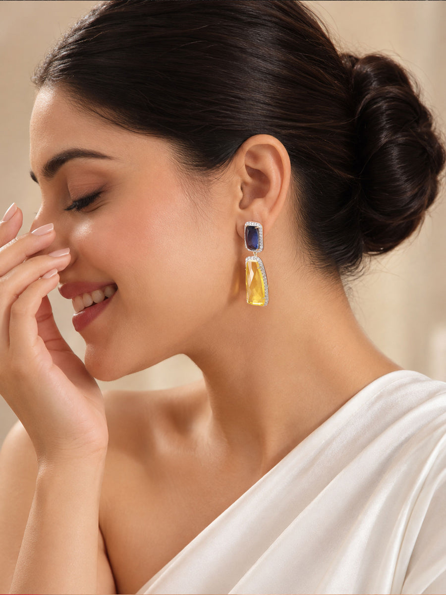 Royal Prism Gold Plated Drop Earrings for Women