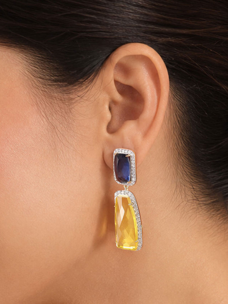 Royal Prism Gold Plated Drop Earrings for Women