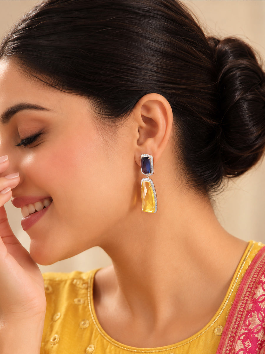 Royal Prism Gold Plated Drop Earrings for Women