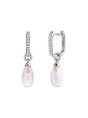 Pearl Glow Drop Silver Earrings