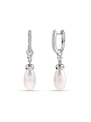 Pearl Drop Spark Silver Earrings